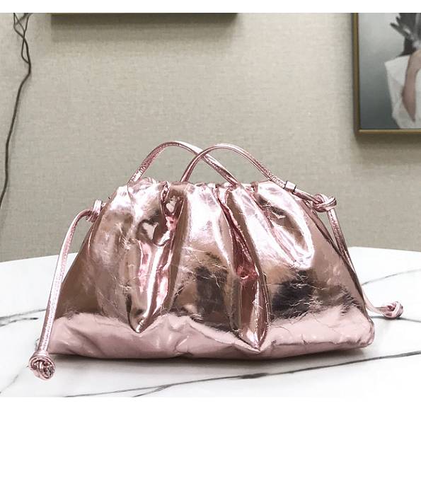 Bottega Veneta Cloud Pink Original Shinny Real Leather Mini Pouch