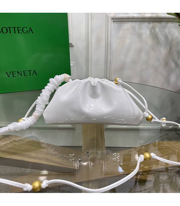Bottega Veneta Cloud White Original Patent Leather Mini Pouch