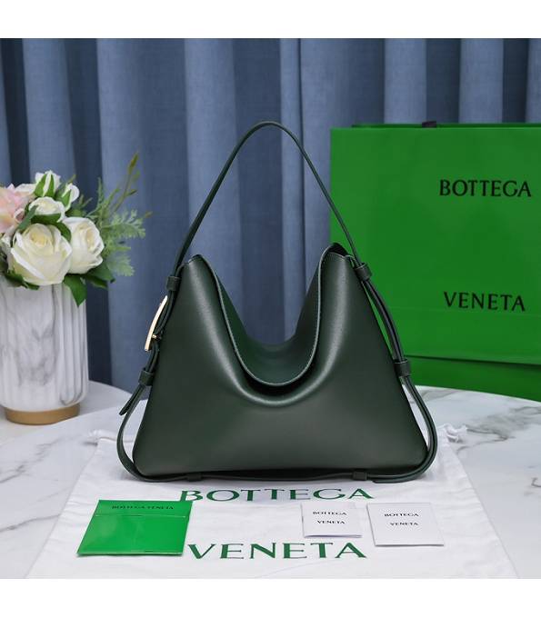 Bottega Veneta Cradle Dark Green Original Calfskin Leather Medium Shoulder Bag