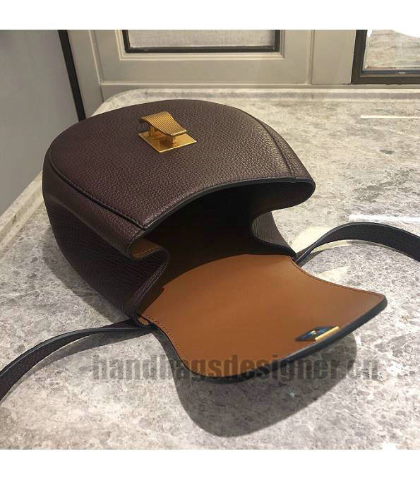 Bottega Veneta Dark Coffee Original Real Leather Rounded Belt Bag-5