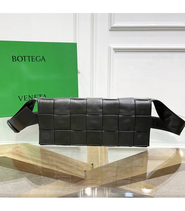 Bottega Veneta Dark Green Original Oil Wax Weave Leather Crossbody Bag