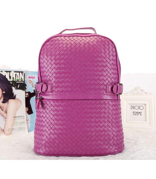 Bottega Veneta Drawstring Backpack Rose Purple Lambskin