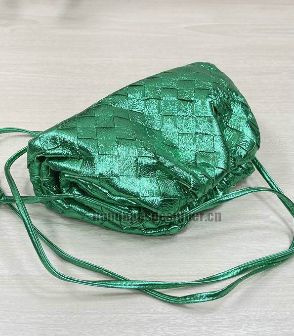 Bottega Veneta Green Original Intrecciato Oil Wax Calfskin Leather Mini Cloud Pouch-3