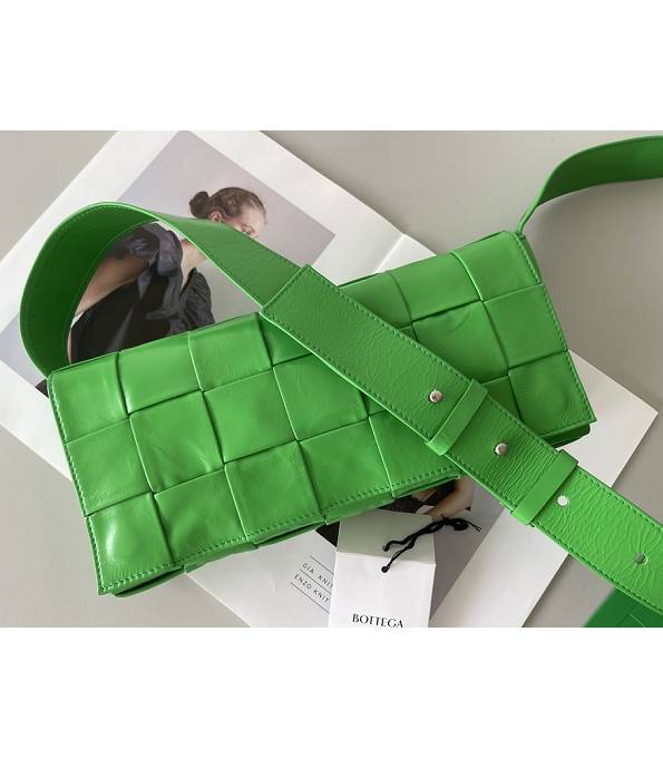 Bottega Veneta Green Original Oil Wax Weave Leather Crossbody Bag