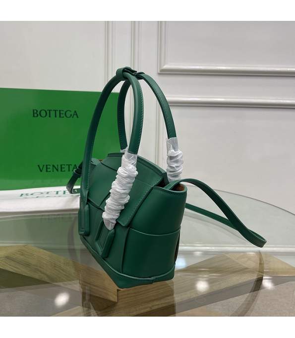 Bottega Veneta Green Original Plain Calfskin Leather Arco Mini Top Handle Bag With Detachable Strap-1