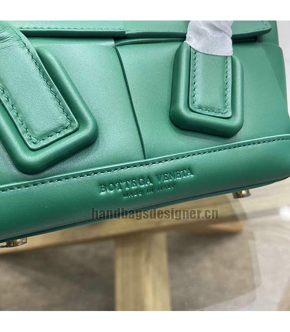 Bottega Veneta Green Original Plain Calfskin Leather Arco Mini Top Handle Bag With Detachable Strap-4