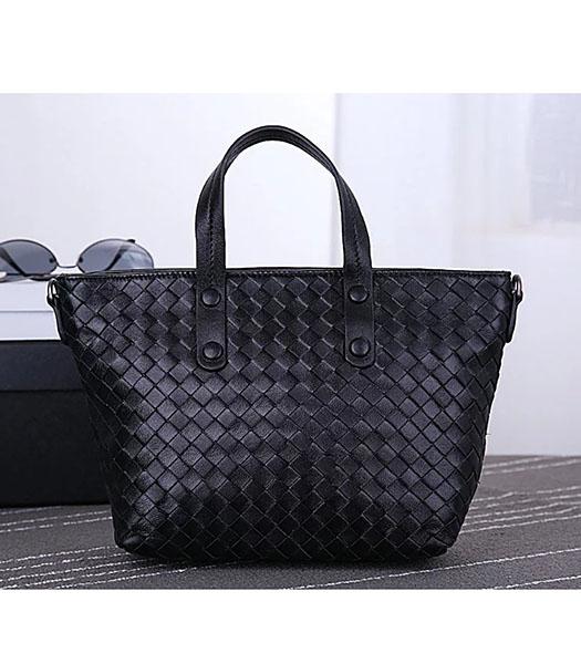 Bottega Veneta High-quality Woven Black Leather Tote Bag