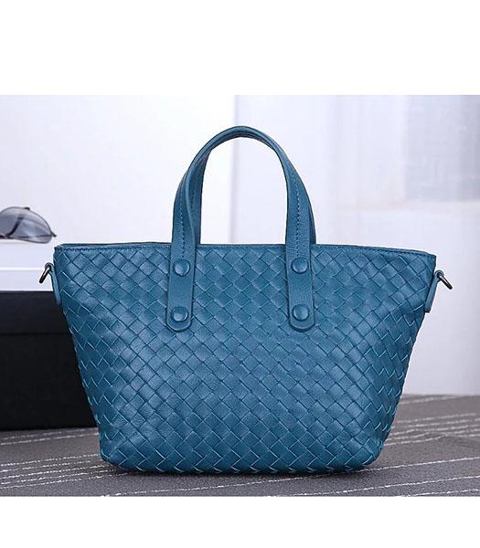 Bottega Veneta High-quality Woven Blue Leather Tote Bag