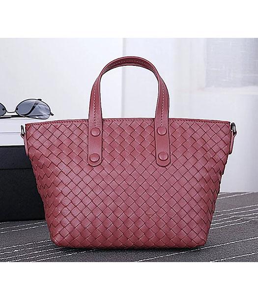 Bottega Veneta High-quality Woven Deep Red Leather Tote Bag