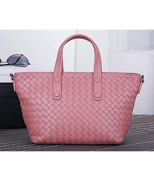 Bottega Veneta High-quality Woven Pink Leather Tote Bag