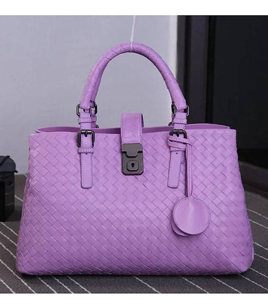 Bottega Veneta Imported Sheepskin Leather Woven Tote Bag Pink