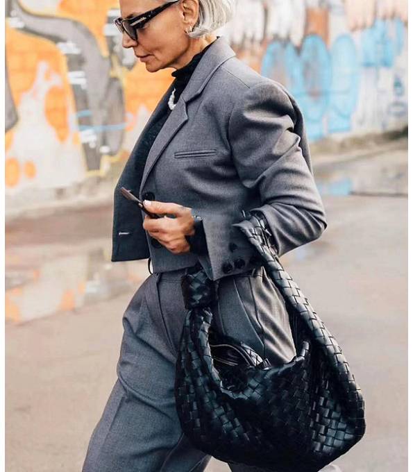 Bottega Veneta Jodie Black Original Weave Leather Hobo Bag