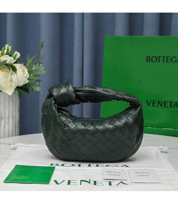 Bottega Veneta Jodie Dark Green Original Weave Lambskin Leather Mini Hobo Bag