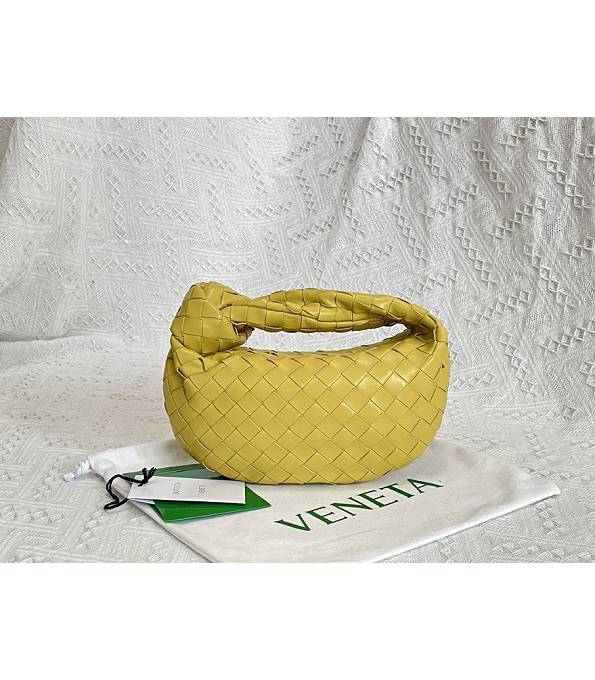Bottega Veneta Jodie Egg Yellow Original Weave Lambskin Leather Mini Hobo Bag