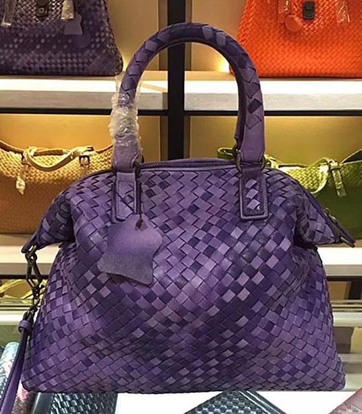 Bottega Veneta Lambskin Weaving Large Tote Bag Color Purple