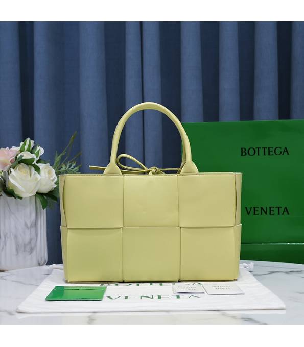 Bottega Veneta Light Yellow Original Lambskin Leather Arco 30cm Tote Bag