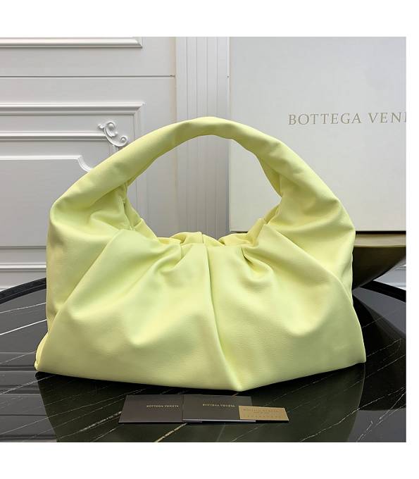 Bottega Veneta Light Yellow Original Real Leather Large Shoulder Pouch