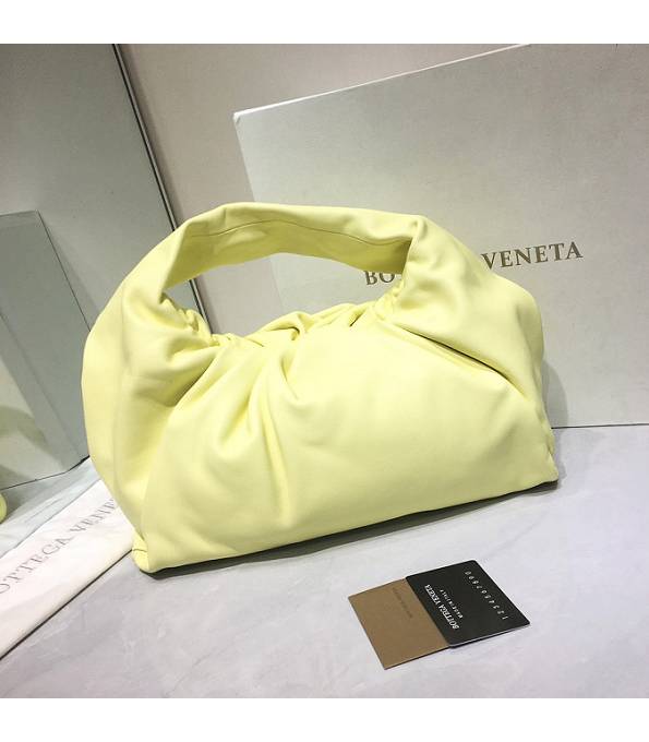 Bottega Veneta Light Yellow Original Real Leather Medium Shoulder Pouch