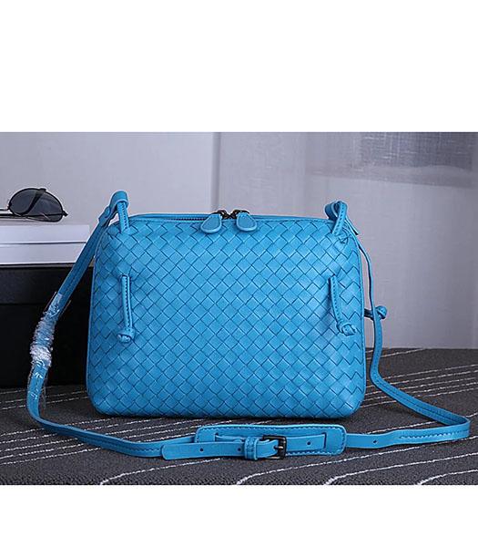 Bottega Veneta New Style Woven Blue Leather Small Shoulder Bag
