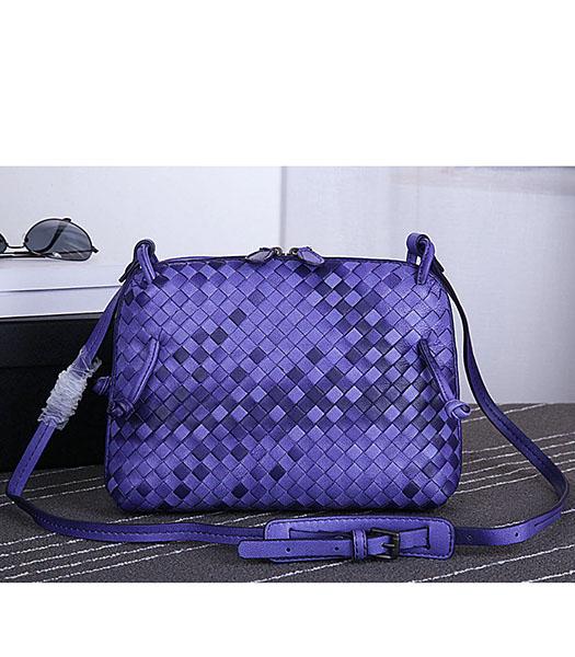Bottega Veneta New Style Woven Color Deep Blue Leather Small Shoulder Bag