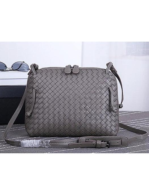 Bottega Veneta New Style Woven Grey Leather Small Shoulder Bag