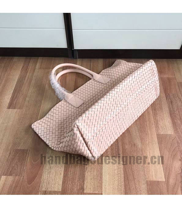 Bottega Veneta Nude Pink Original Weave Lambskin Leather Medium Cabat Tote Shopping Bag-5