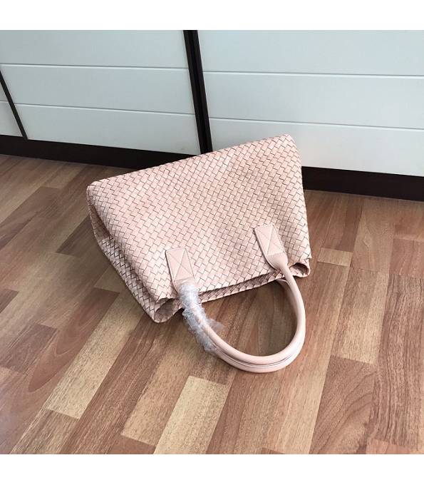 Bottega Veneta Nude Pink Original Weave Lambskin Leather Medium Cabat Tote Shopping Bag-6