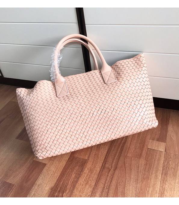 Bottega Veneta Nude Pink Original Weave Lambskin Leather Medium Cabat Tote Shopping Bag
