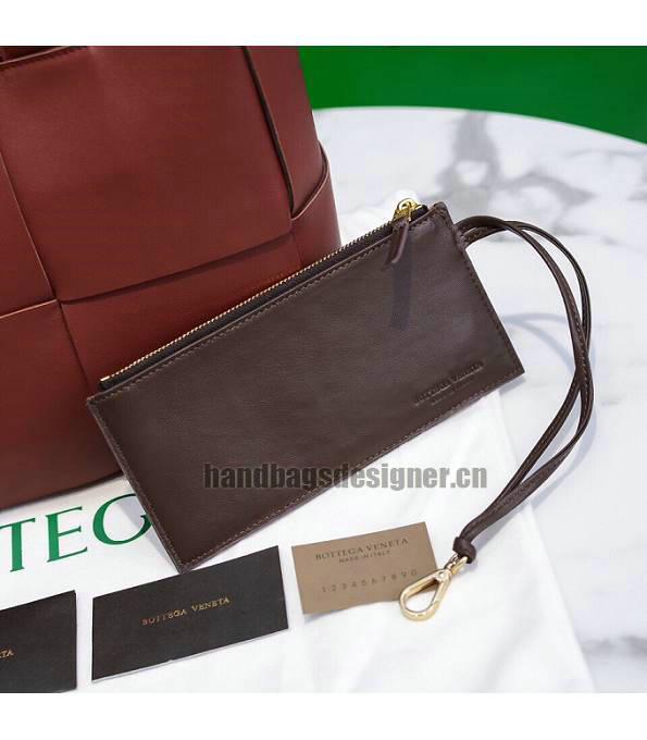 Bottega Veneta Red Brown Original Calfskin Leather Arco 35cm Tote Bag-4