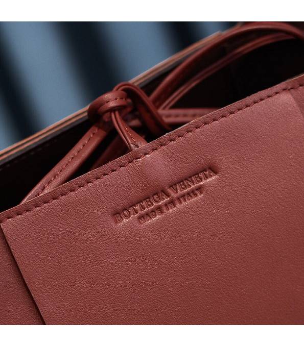 Bottega Veneta Red Brown Original Calfskin Leather Arco 35cm Tote Bag-5