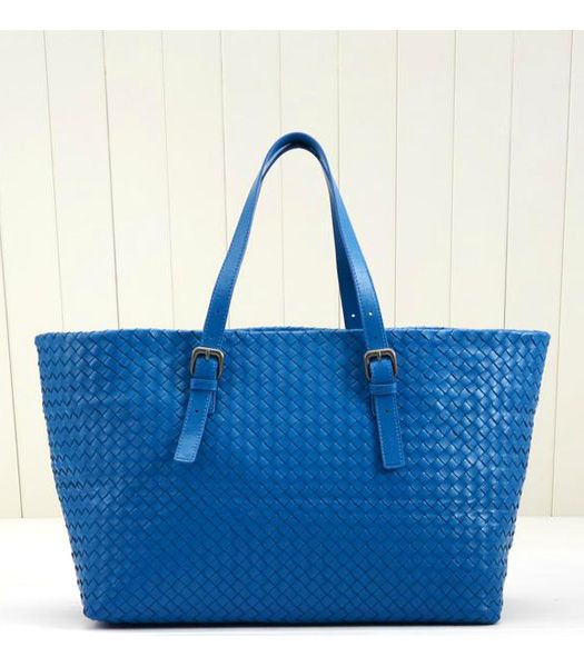 Bottega Veneta Top-quality Lambskin Tote Bag Sapphire Blue