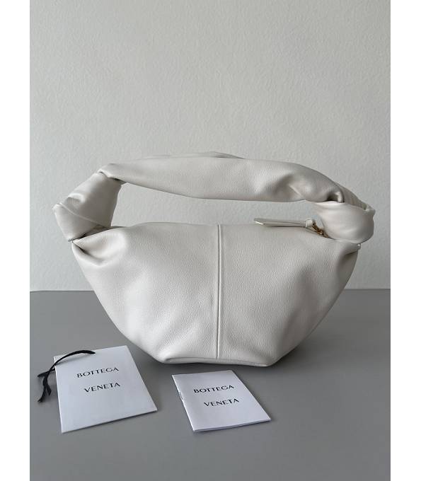 Bottega Veneta White Original Calfskin Leather Double Knot Mini Top Handle Bag