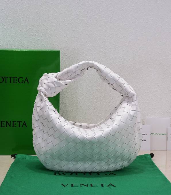 Bottega Veneta White Original Intrecciato Leather Teen Jodie Shoulder Bag-1