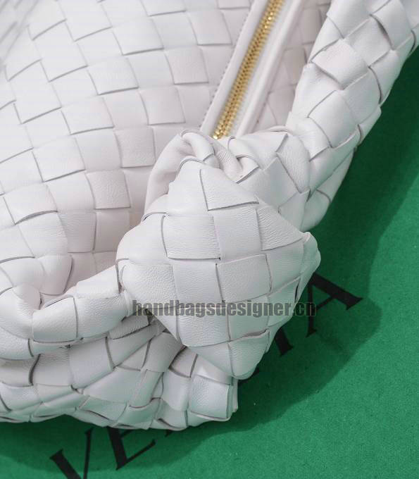 Bottega Veneta White Original Intrecciato Leather Teen Jodie Shoulder Bag-4