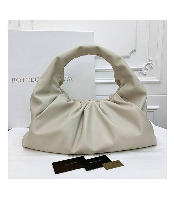 Bottega Veneta White Original Real Leather Large Shoulder Pouch