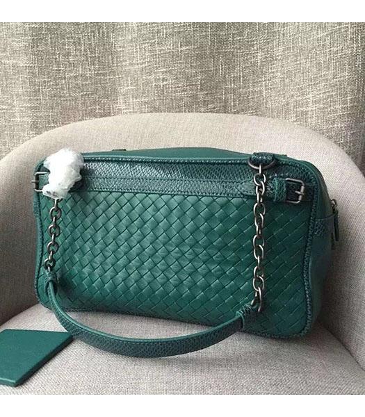 Bottega Veneta Woven Green Leather Shoulder Bag