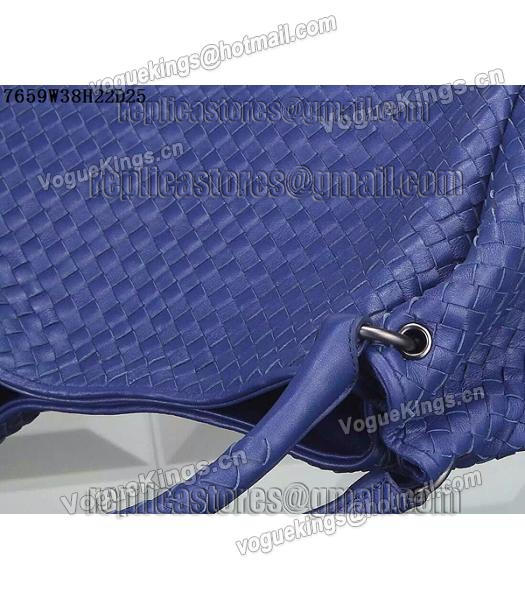 Bottega Veneta Woven Handle Bag Dark Blue-5