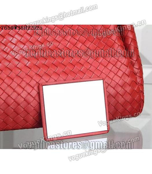 Bottega Veneta Woven Handle Bag Orange Red-4