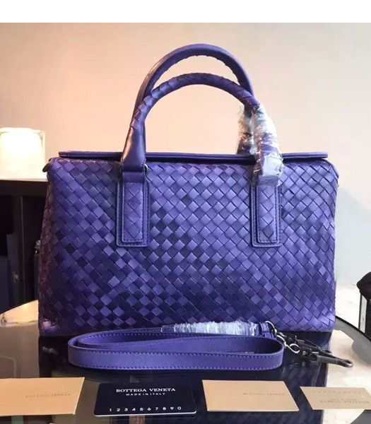 Bottega Veneta Woven Lambskin Tote Bag Color Purple