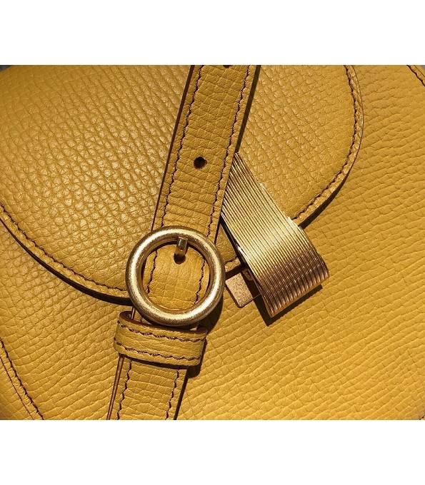 Bottega Veneta Yellow Original Real Leather Rounded Belt Bag-3
