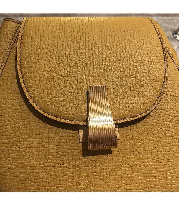 Bottega Veneta Yellow Original Real Leather Rounded Belt Bag-6