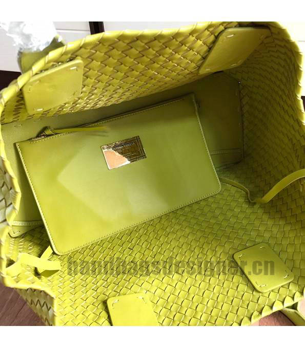 Bottega Veneta Yellow Original Weave Lambskin Leather Medium Cabat Tote Shopping Bag-5