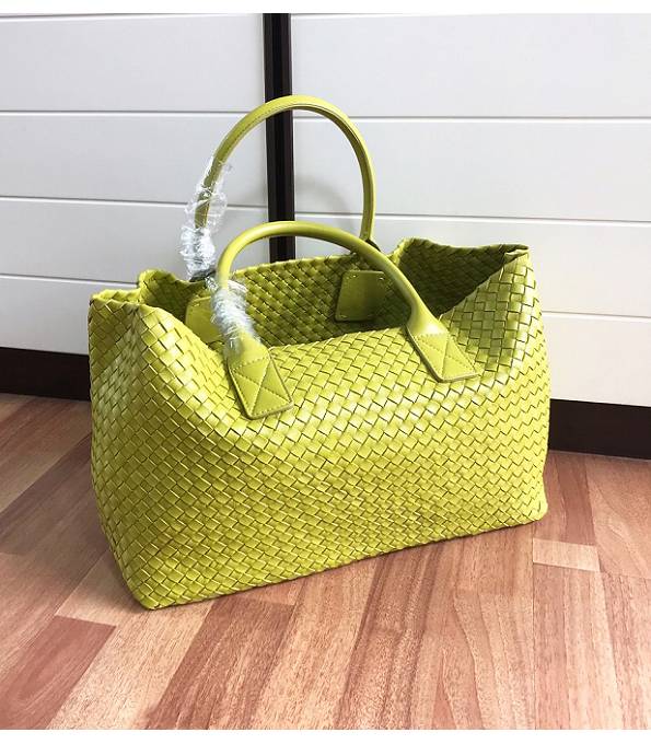 Bottega Veneta Yellow Original Weave Lambskin Leather Medium Cabat Tote Shopping Bag