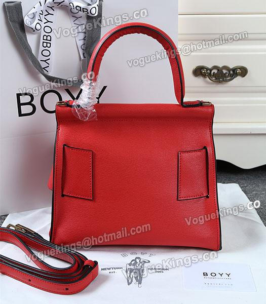 Boyy 23cm Red Original Leather Buckle Belt Tote Bag-1