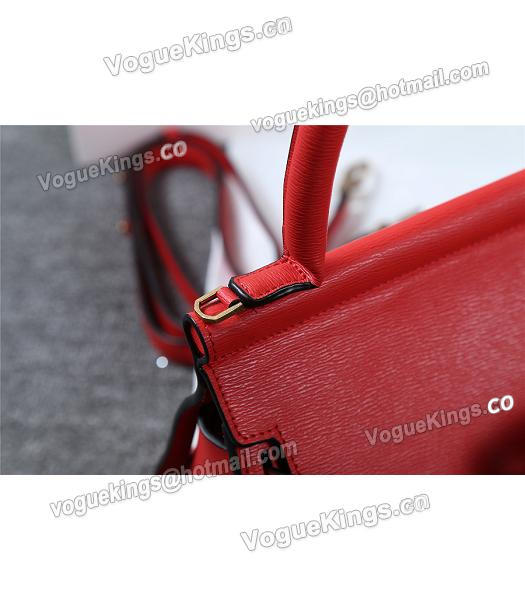 Boyy 23cm Red Original Leather Buckle Belt Tote Bag-3