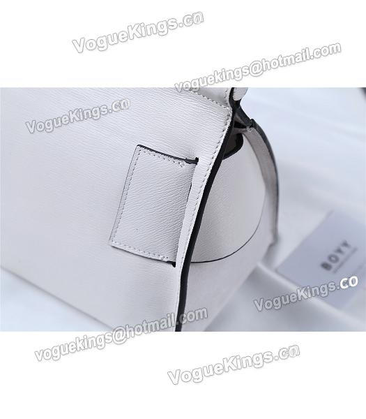 Boyy 23cm White Original Leather Buckle Belt Tote Bag-4