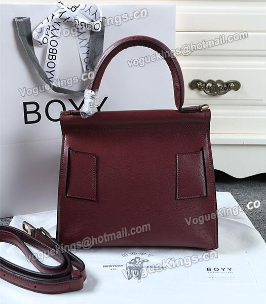 Boyy 23cm Wine Red Original Leather Buckle Belt Tote Bag-1
