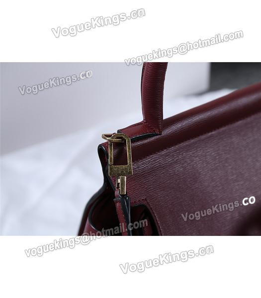 Boyy 23cm Wine Red Original Leather Buckle Belt Tote Bag-3