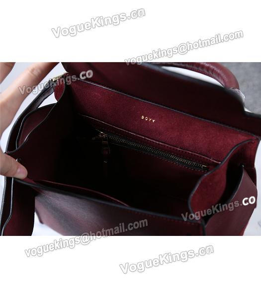 Boyy 23cm Wine Red Original Leather Buckle Belt Tote Bag-7