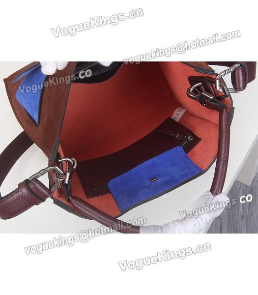 Boyy Original Suede Leather Buckle Belt Small Tote Bag Dark Coffee&Blue-5